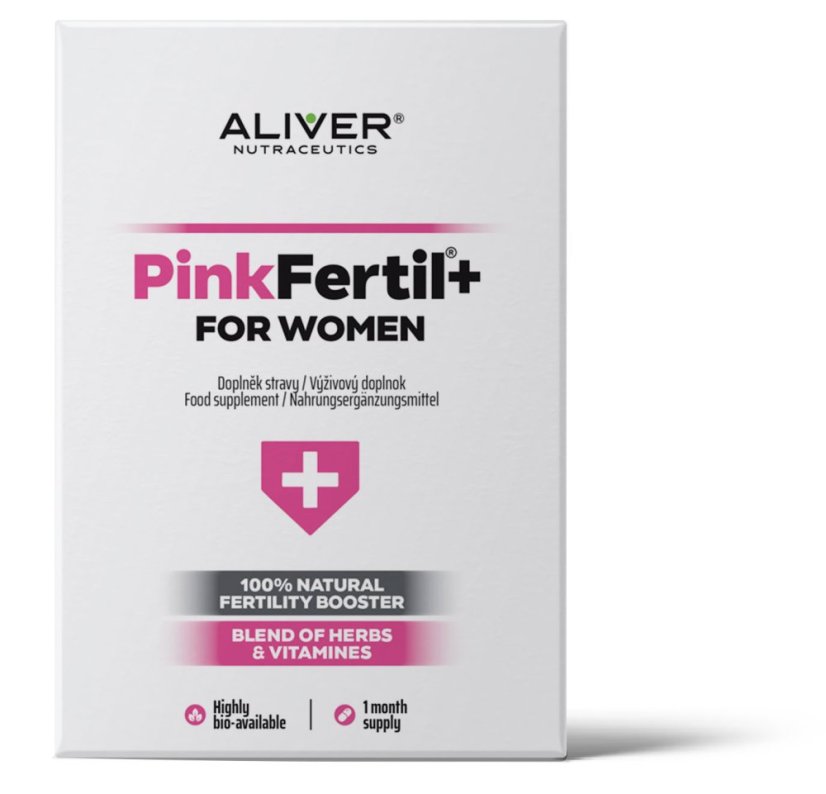 ALIVER - Pinkfertil +Plus - FOR WOMEN - 100% NATURAL FERTILITY BOOSTER, BLEND OF HERBS & VITAMINES