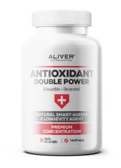 ALIVER - ANTIOXIDANT DOUBLE POWER - Astaxanthin + Resveratrol - NATURAL SMART-AGEING & LONGEVITY AGENT 60 cps / 600 mg