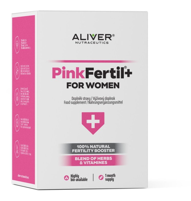 ALIVER - Pinkfertil +Plus - FOR WOMEN - 100% NATURAL FERTILITY BOOSTER, BLEND OF HERBS & VITAMINES