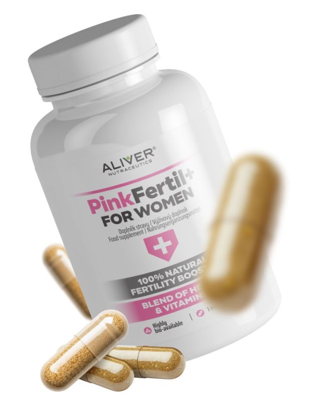 ALIVER - Pinkfertil +Plus - FOR WOMEN - 100% NATURAL FERTILITY BOOSTER, BLEND OF HERBS & VITAMINES
