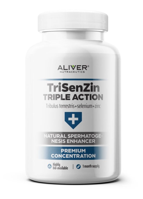 ALIVER - TriSenZin - TRIPLE ACTION - Tribulus terrestris+selenium+zinc, NATURAL SPERMATOGENESIS ENHANCER
