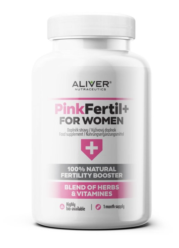 ALIVER - Pinkfertil +Plus - FOR WOMEN - 100% NATURAL FERTILITY BOOSTER, BLEND OF HERBS & VITAMINES