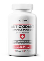 ALIVER - ANTIOXIDANT DOUBLE POWER - Astaxanthin + Resveratrol - NATURAL SMART-AGEING & LONGEVITY AGENT 60 cps / 600 mg
